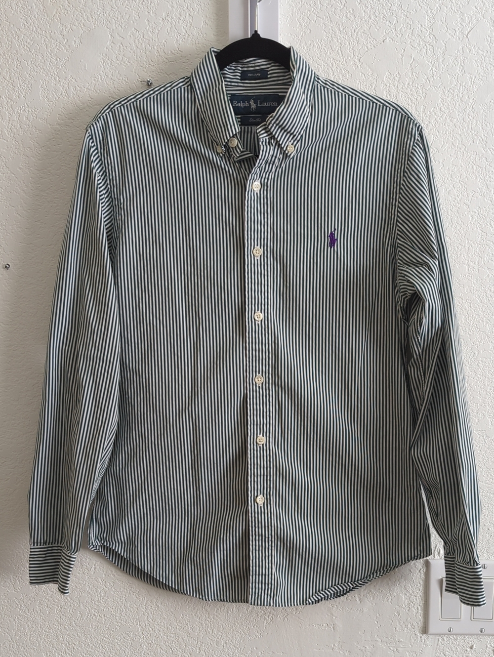 Ralph Lauren Black and White Thin-Striped Button-Down Shirt